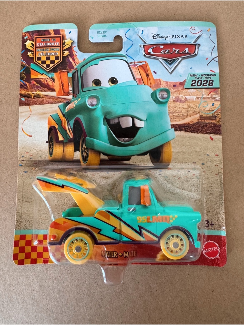 Disney Pixar Cars Mater Race to Celebrate Mattel Diecast Car New Mattel Toy Car